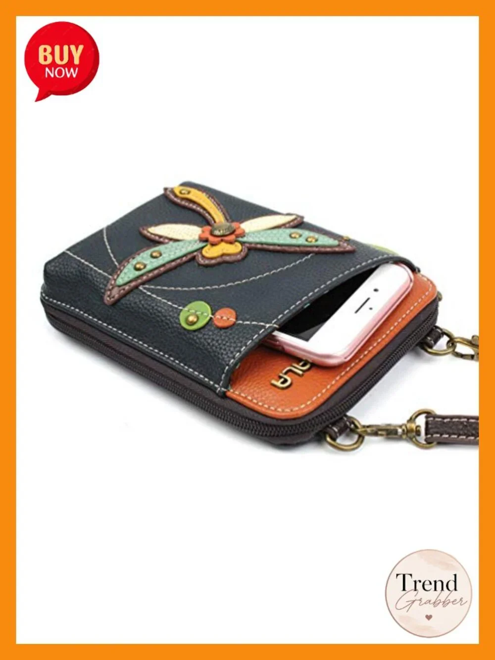 Faux Leather Wallet Crossbody Cell Phone Purse with Adjustable Strap